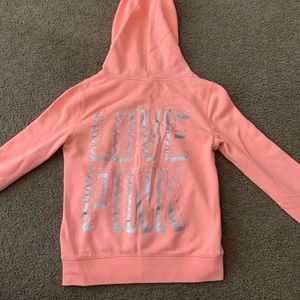 victoria secret/ pink orange zip up